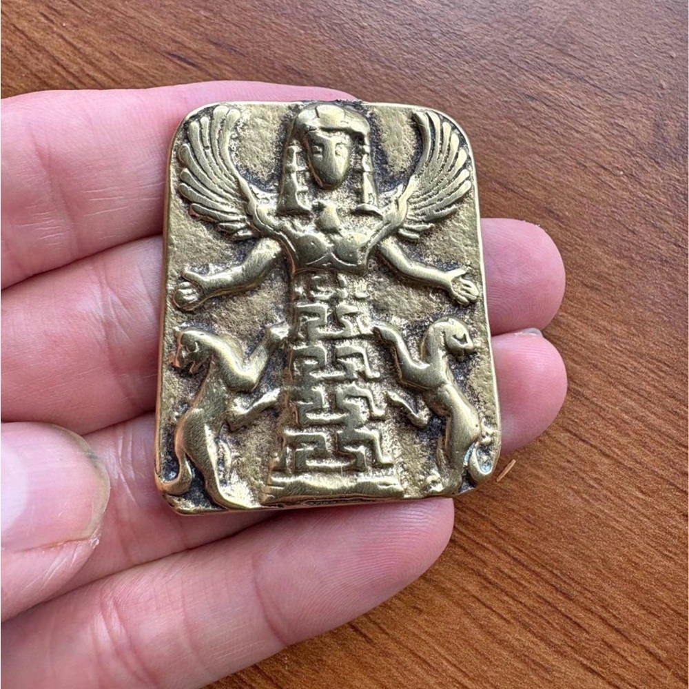 1960 Brass great Gold Winged Goddess